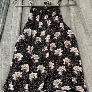 1. State Black Floral top